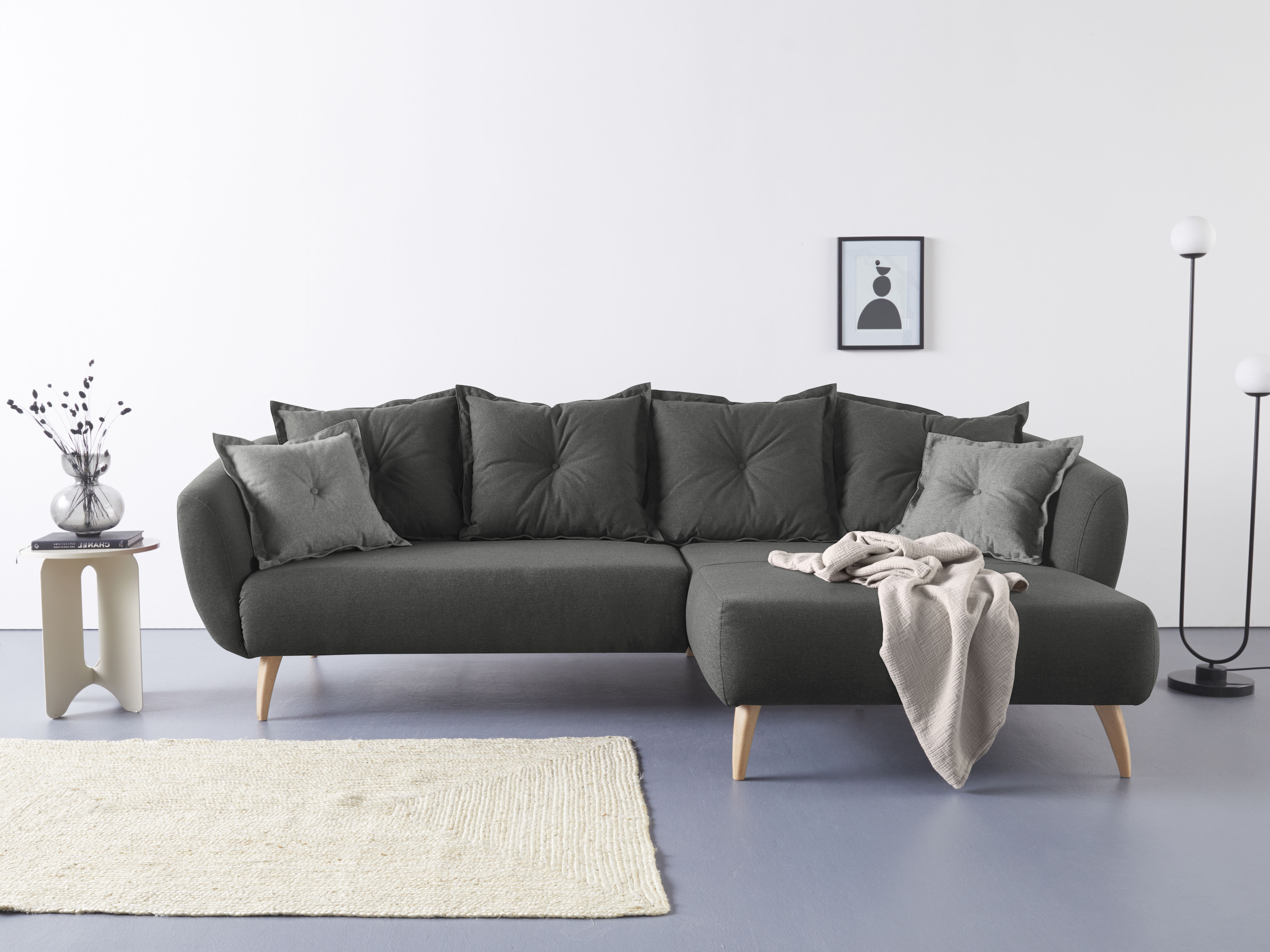 Home affaire Ecksofa "Baggio formschöne Polsterecke, bequem, Breite 277cm, günstig online kaufen