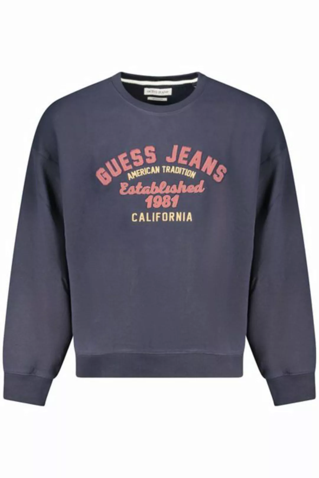 GUESS JEANS Sweatshirt Oversize Herren Sweatshirt Blau - Fleece, Langarm günstig online kaufen