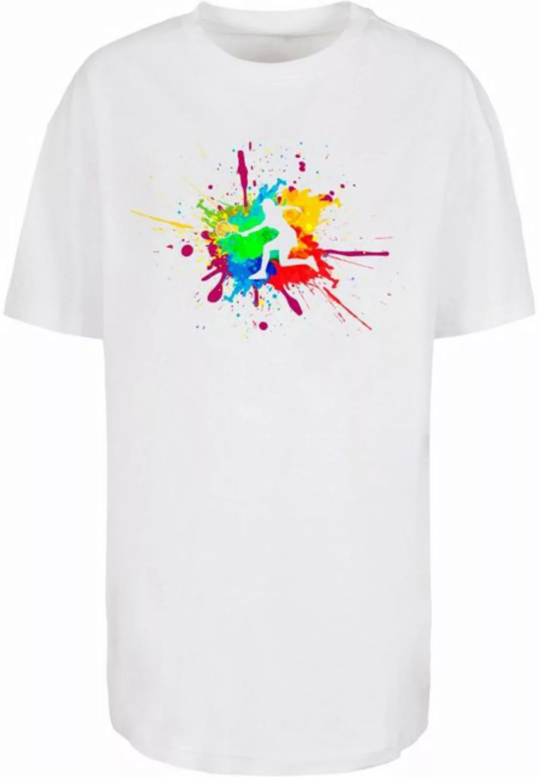 Merchcode T-Shirt Merchcode Damen Ladies Color Splash Player Boyfriend Tee günstig online kaufen