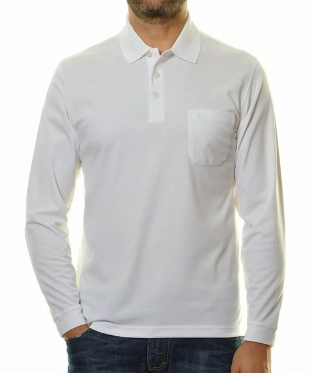 RAGMAN Poloshirt "Poloshirt Soft Knit Polo Knopf Langarm" günstig online kaufen