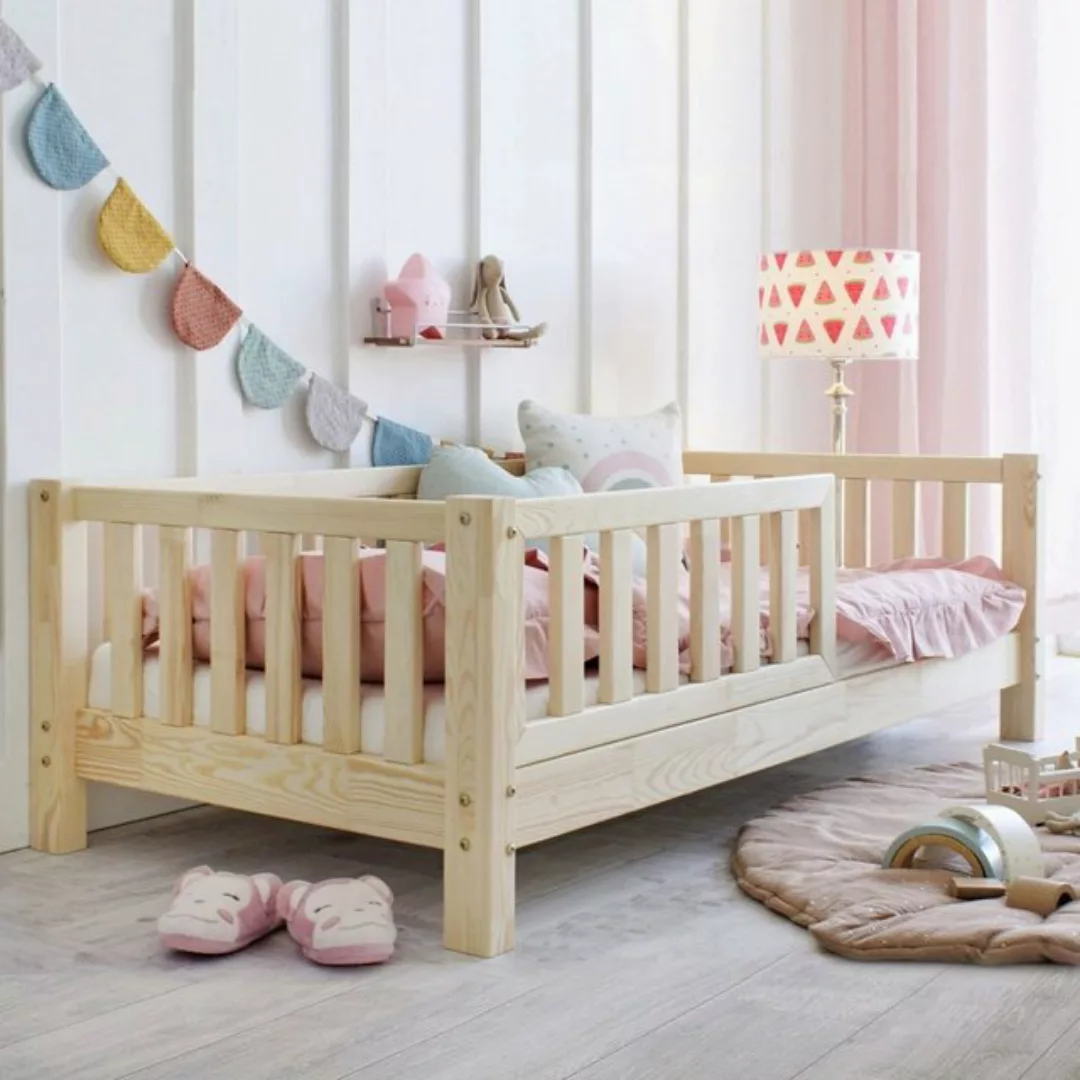 DB-Möbel Kinderbett Kinderbett Einzelbett Rausfallschutz und Lattenrost 160 günstig online kaufen
