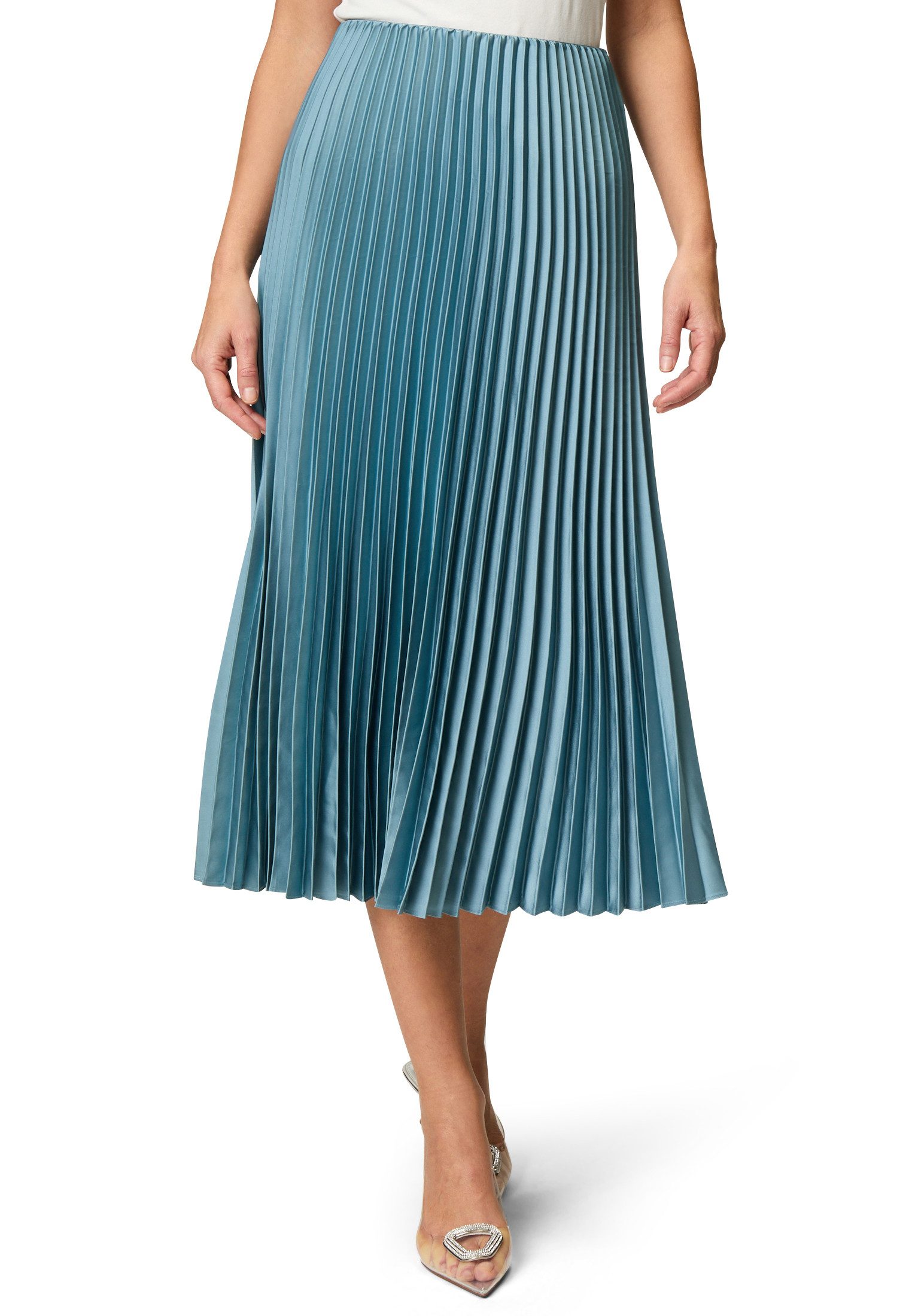 Zero Midirock "zero Damen Satin-Rock Midi mit Plisseefalten", Falten günstig online kaufen