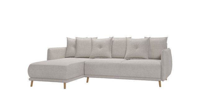 S-Style Möbel Ecksofa Lina mit Schlaffunktion, Bettkasten und Holzfüßen, au günstig online kaufen