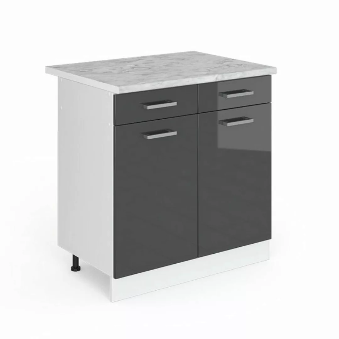 Vicco Schranksystem R-Line Anthrazit HG/Weiß 80cm mit Schubladen und Türen günstig online kaufen