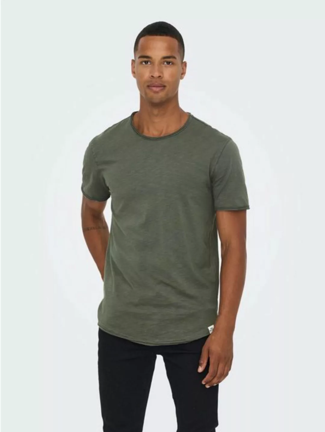 Only & Sons Herren Rundhals T-Shirt ONSBENNE LONGY - Regular Fit günstig online kaufen