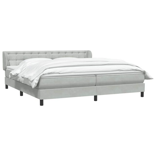 vidaXL Bett Boxspringbett mit Matratzen Hellgrau 180x210 cm Samt günstig online kaufen