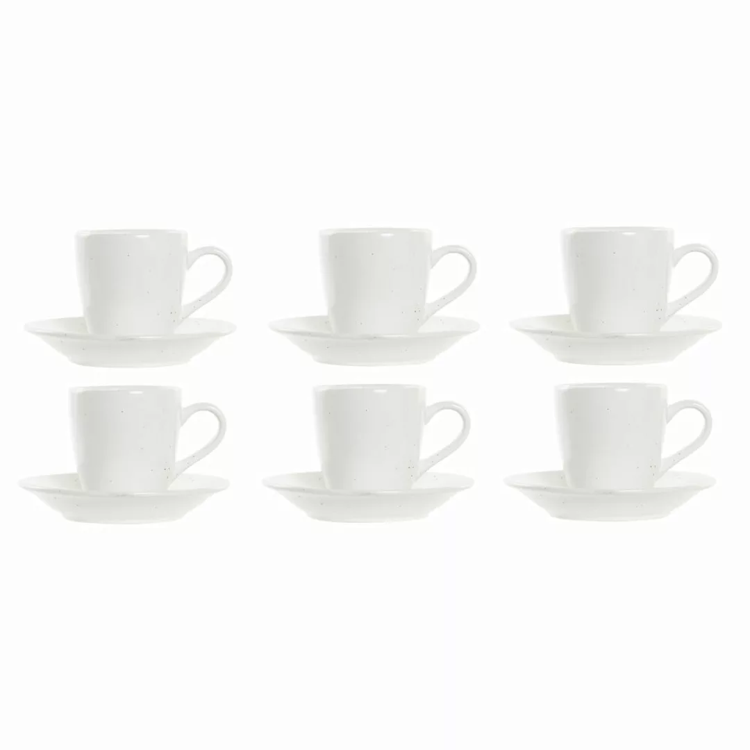 Satz Von Kaffeetassen Dkd Home Decor Weiß Steingut (90 Ml) günstig online kaufen