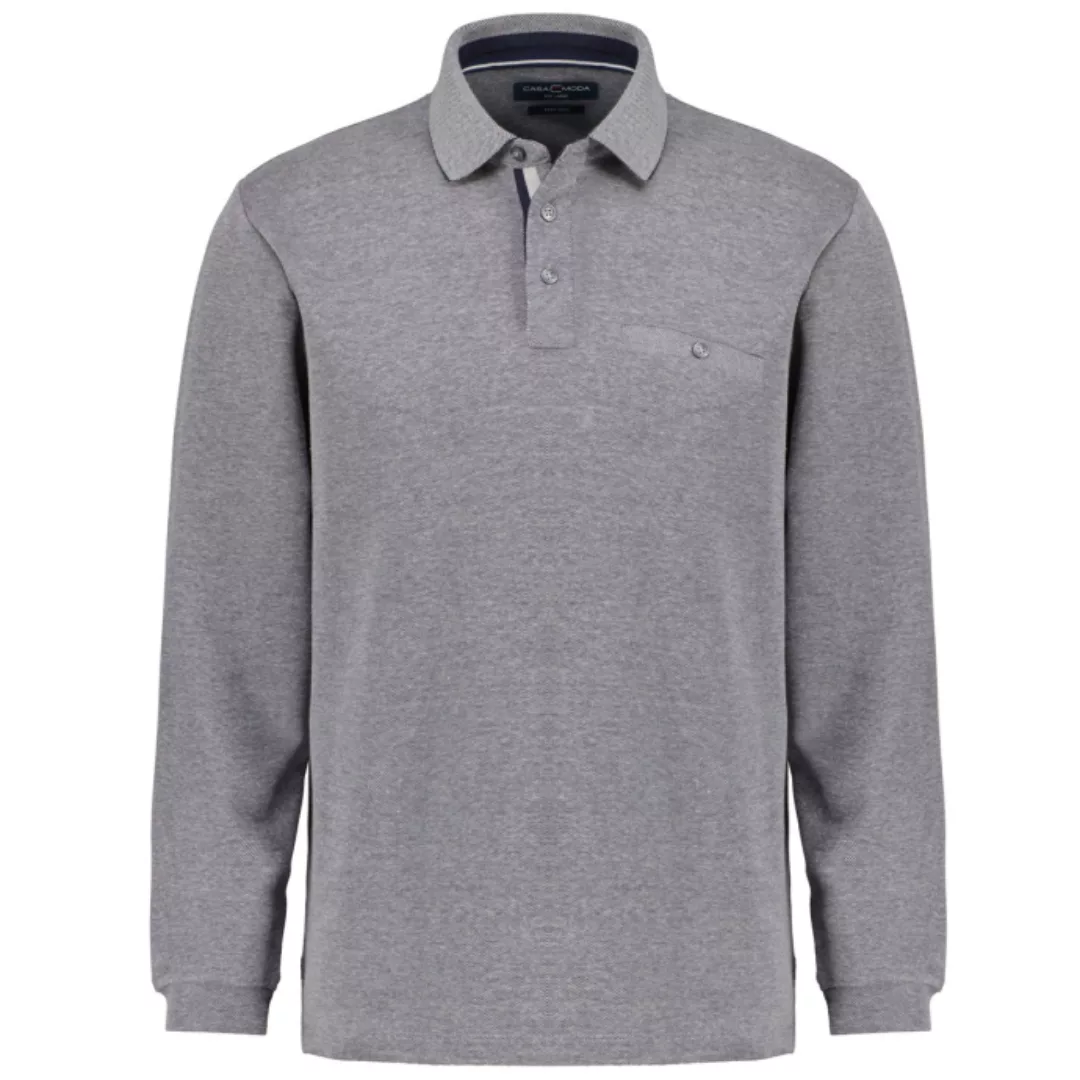 CASAMODA Langarm-Poloshirt "CASAMODA Polo-Shirt Langarm gestreift" günstig online kaufen