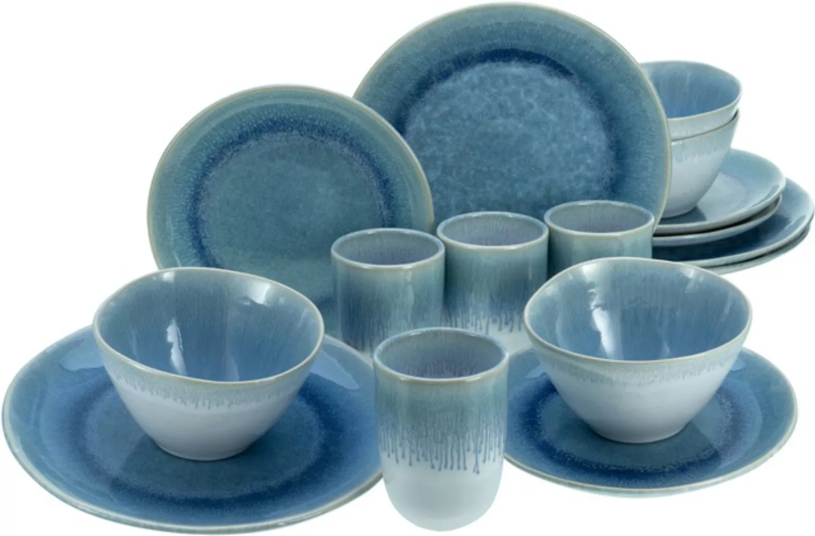 CreaTable Kombiservice »Geschirr-Set Aquarius«, (Set, 16 tlg., Kaffeeservic günstig online kaufen