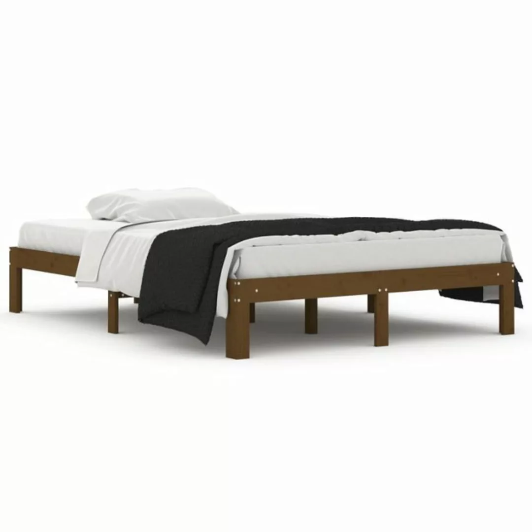 vidaXL Bett Massivholzbett Honigbraun 135x190 cm günstig online kaufen