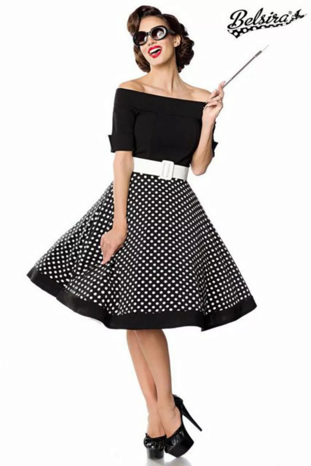 BELSIRA Trachtenkleid Belsira Schulterfreies Swing-Kleid - (2XL,3XL,L,M,S,X günstig online kaufen