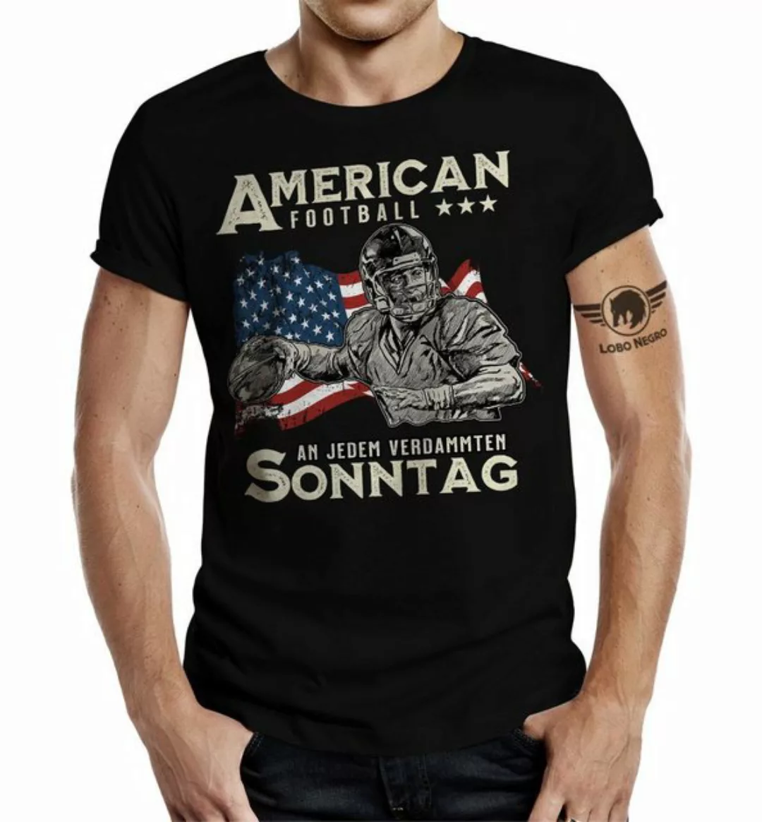 LOBO NEGRO® T-Shirt für American Football Fans: An jedem verdammten Sonntag günstig online kaufen