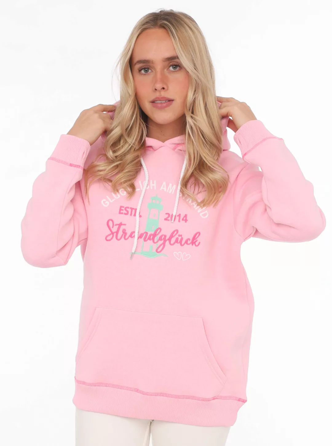 Zwillingsherz Hoodie ""Glücklich am Strand"", mit maritimer Stickerei, Käng günstig online kaufen