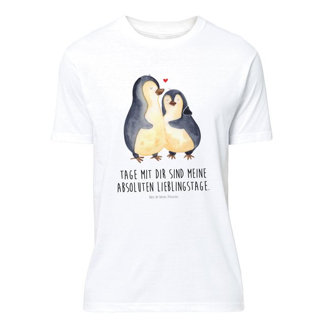 Mr. & Mrs. Panda T-Shirt Pinguin umarmend - Weiß - Geschenk, Liebespaar, T- günstig online kaufen