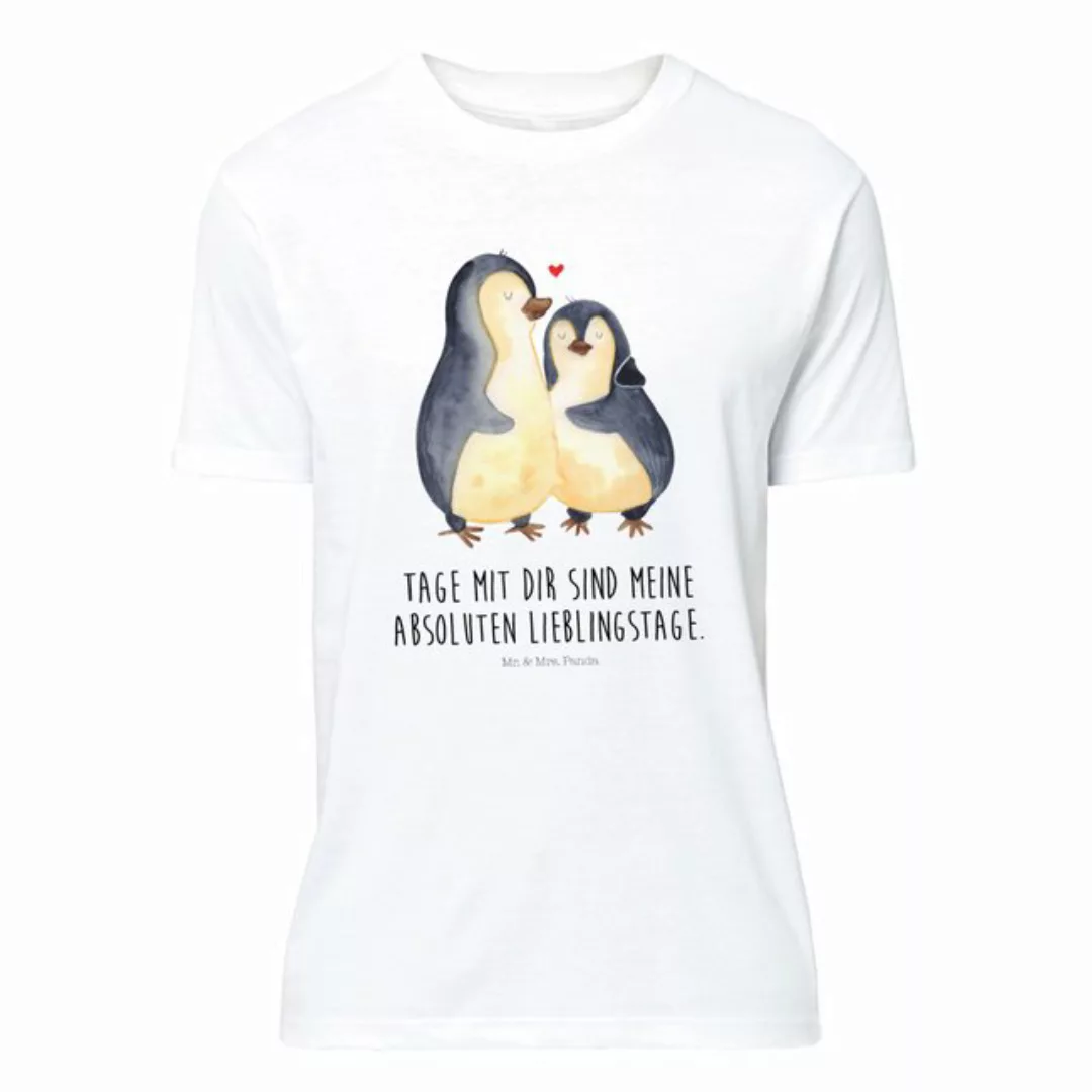 Mr. & Mrs. Panda T-Shirt Pinguin umarmend - Weiß - Geschenk, Nachthemd, T-S günstig online kaufen