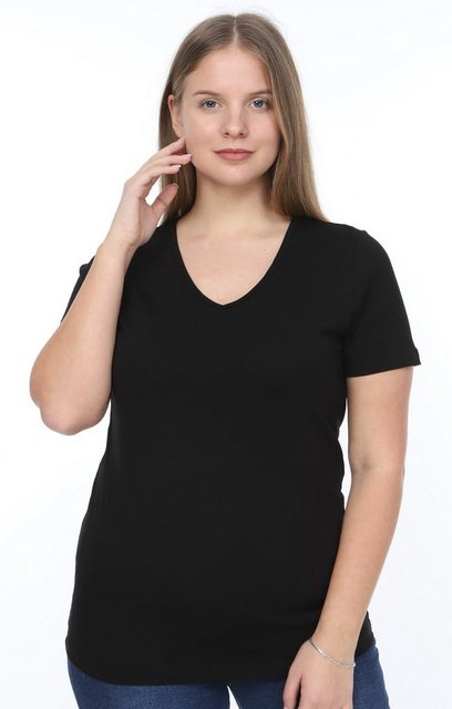 NAHLE Kurzarmshirt Damen Kurzarm T-Shirt mit V Ausschnitt (3-tlg) günstig online kaufen
