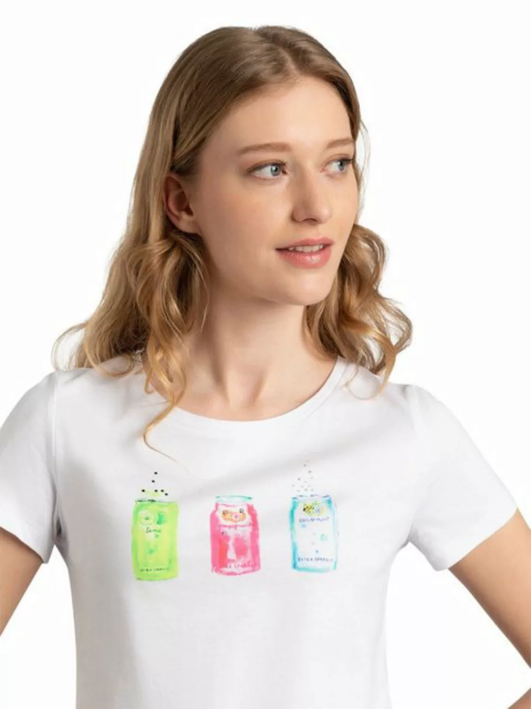 T-Shirt mit Frontprint, weiß, Frühjahrs-Kollektion günstig online kaufen