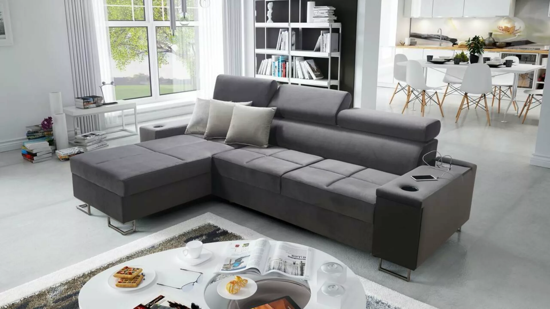 Best for Home Ecksofa Anita I Mini Luxus und Elegantes mit Schlaffunktion, günstig online kaufen