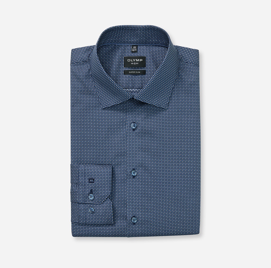 OLYMP Langarmhemd "No 6 six", super slim, New York Kentkragen, gemustert, B günstig online kaufen