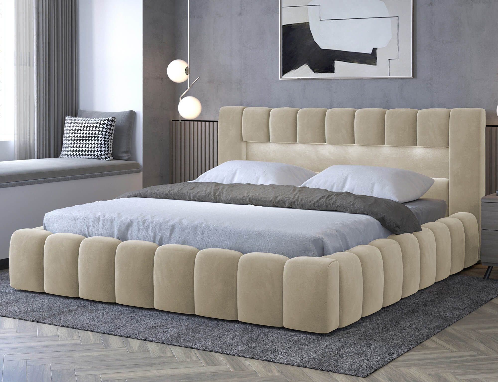 yourhouse24 Polsterbett Lamica Bett Metalrahmen Doppelbett günstig online kaufen