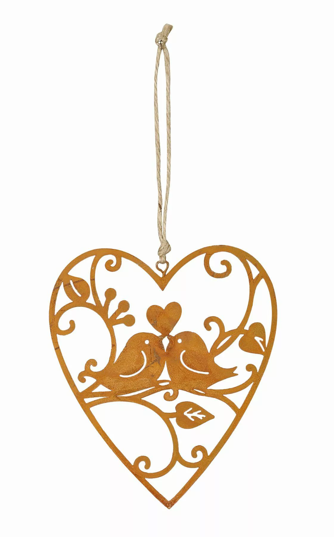 Levandeo® Dekoobjekt, Schild Herz 10x12cm Vogel günstig online kaufen