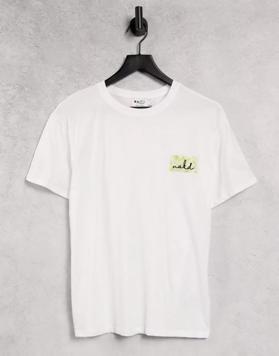NA-KD – T-Shirt aus Bio-Baumwolle in Weiß mit Logo günstig online kaufen