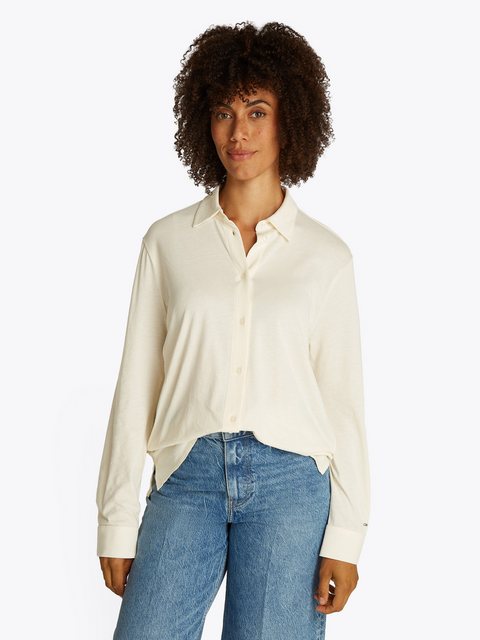 Tommy Hilfiger Klassische Bluse "CASUAL BTN DOWN SHIRT LS", mit Metalllabel günstig online kaufen