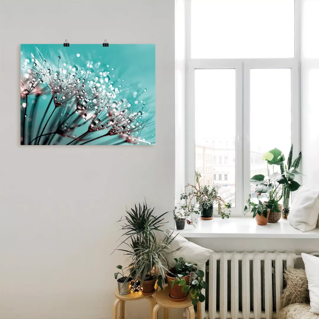 Artland Wandbild "Glitzernde Pusteblume I", Blumen, (1 St.), als Leinwandbi günstig online kaufen