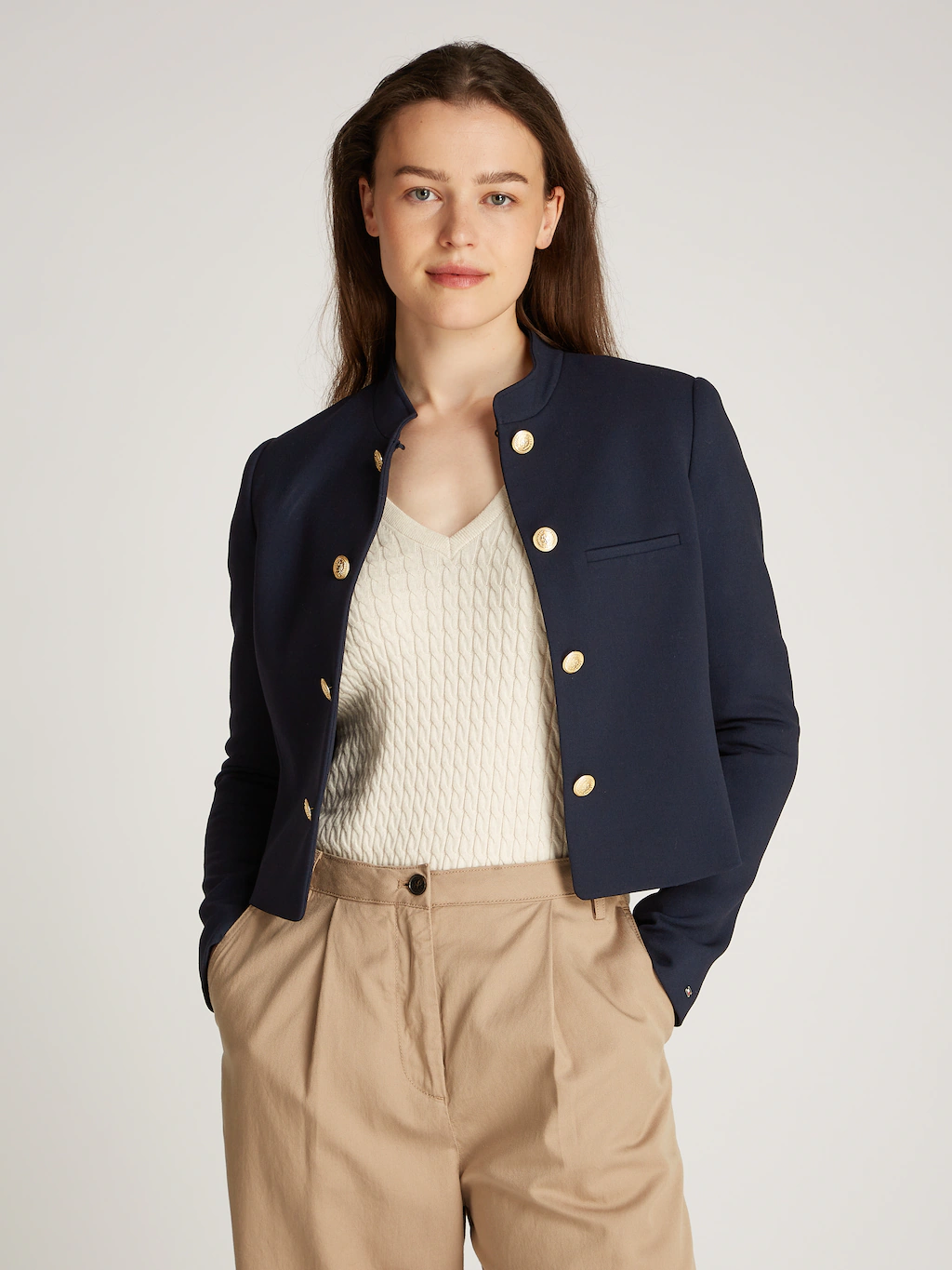 Tommy Hilfiger Kurzblazer PUNTO SHORT SB BLAZER JACKET mit goldfarbenen Knö günstig online kaufen