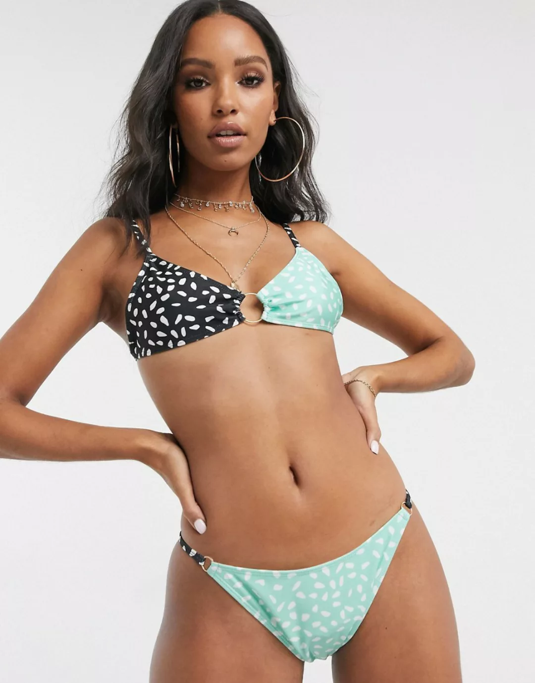 Unique 21 – Bikinihose mit abstraktem Punktmustermix-Mehrfarbig günstig online kaufen