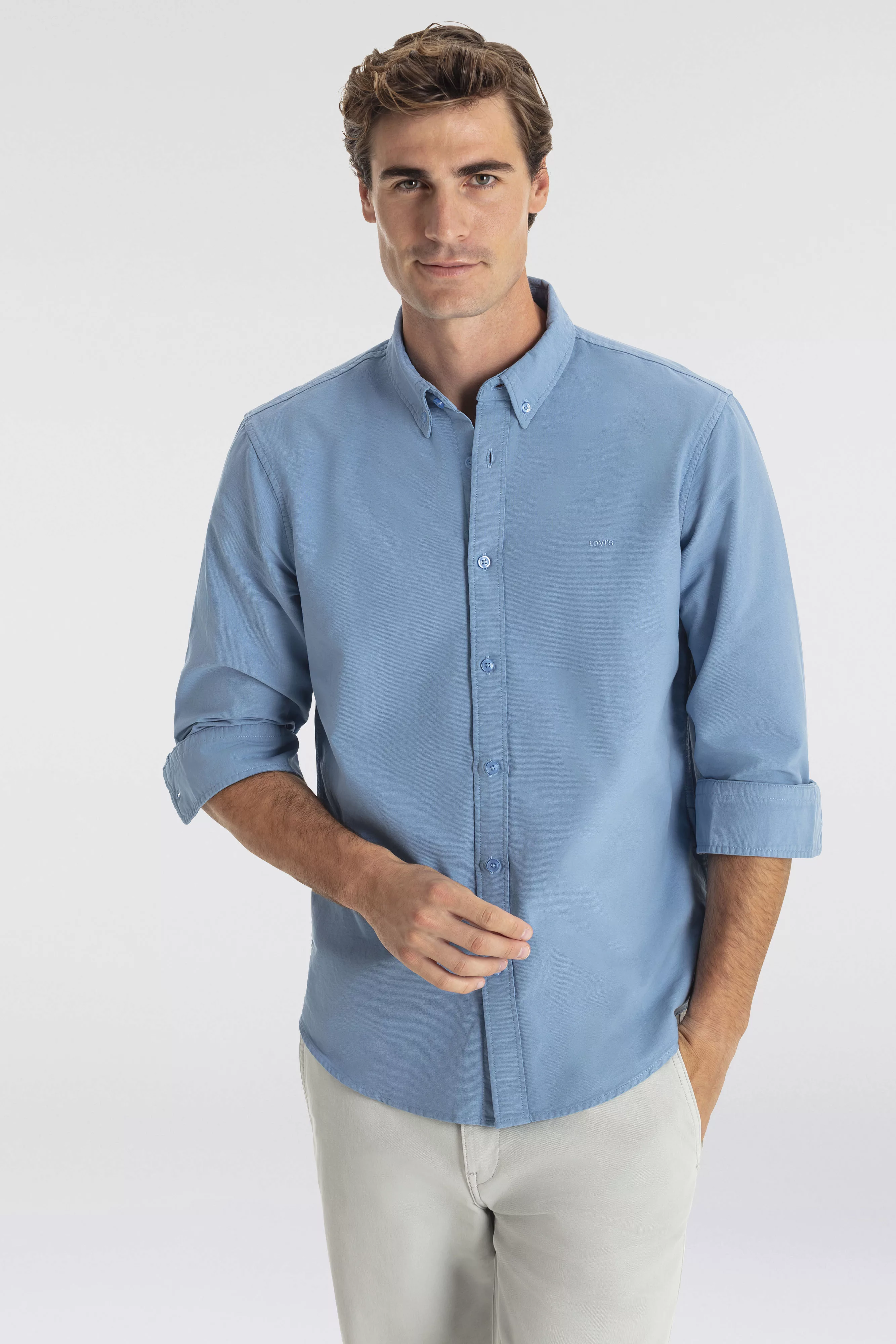 Levis Langarmhemd "AUTHENTIC BUTTON DOWN", mit Ton-in-Ton Logostickerei auf günstig online kaufen