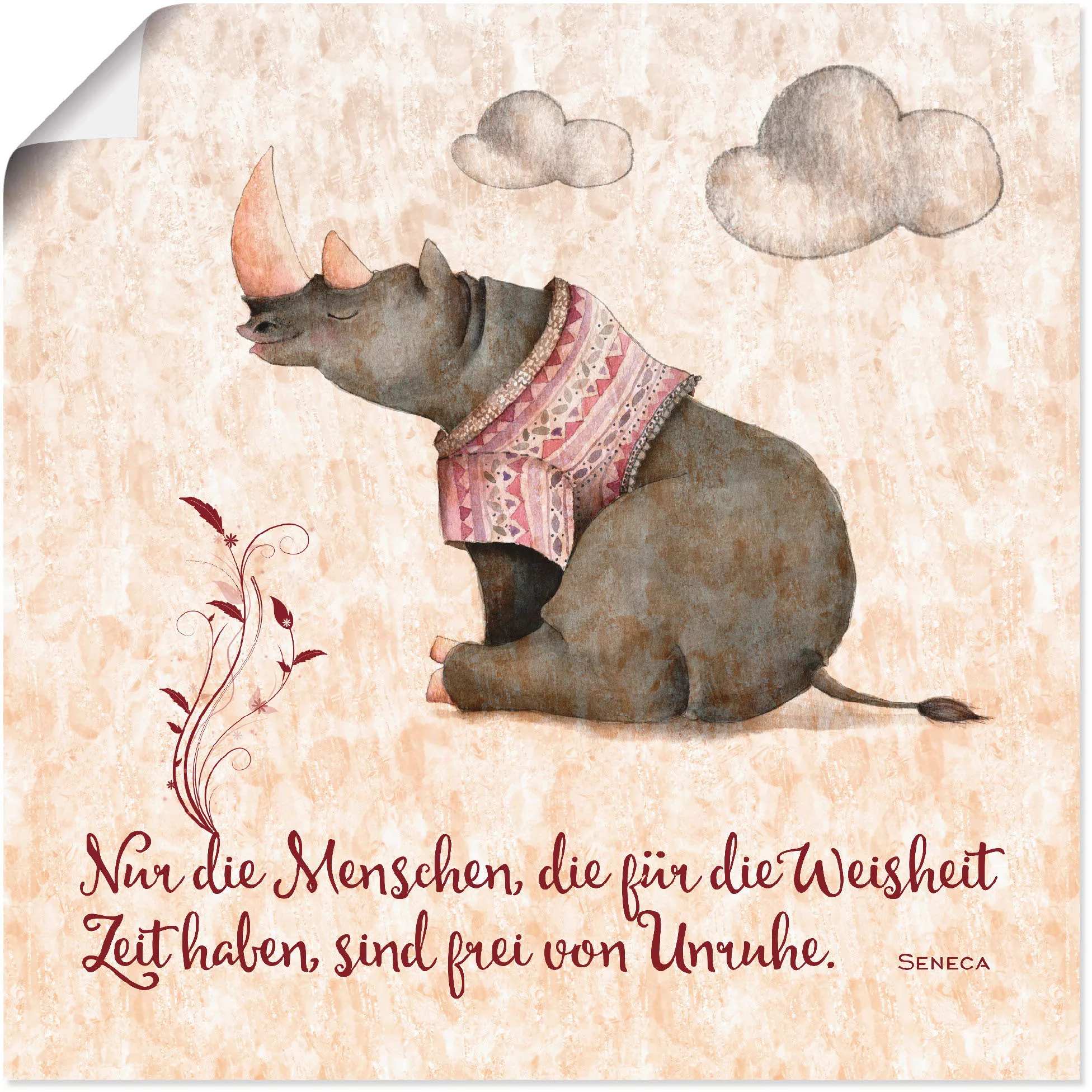 Artland Wandbild "Lebensweisheit Zeit", Tiere, (1 St.), als Leinwandbild, P günstig online kaufen