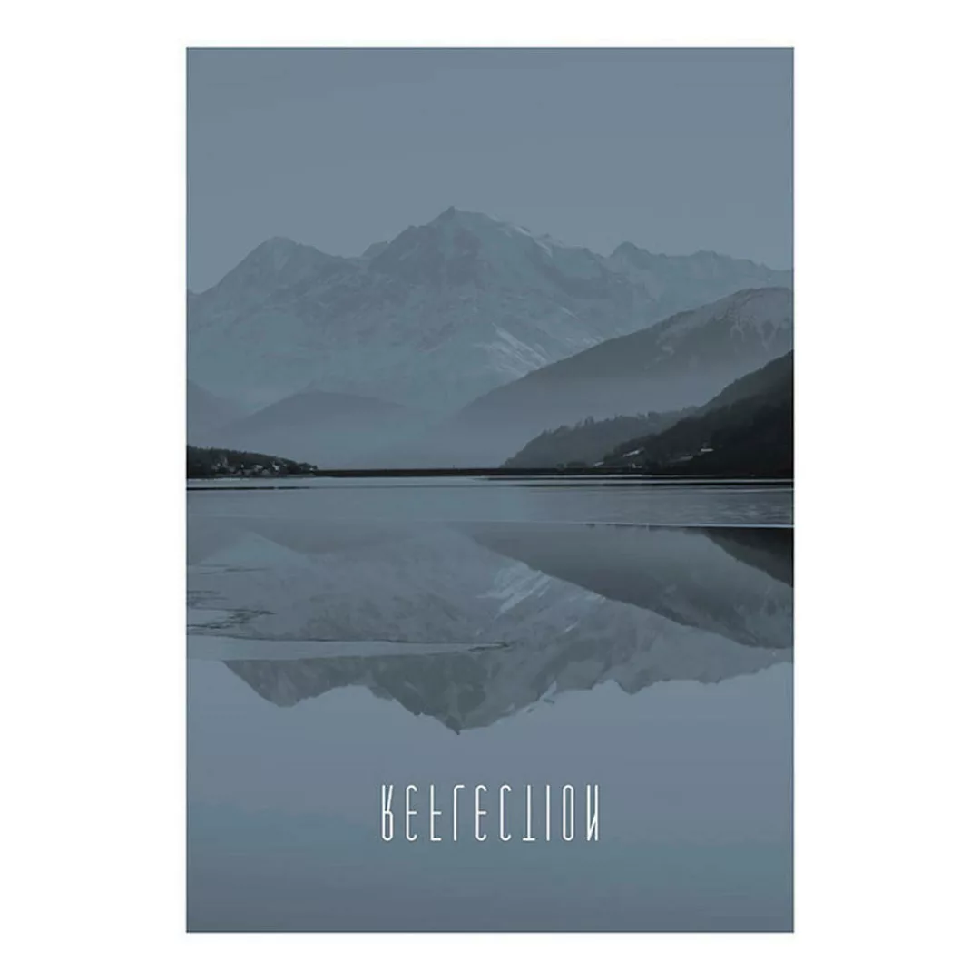 Komar Poster Word Lake Reflection Steel Natur B/L: ca. 50x70 cm günstig online kaufen