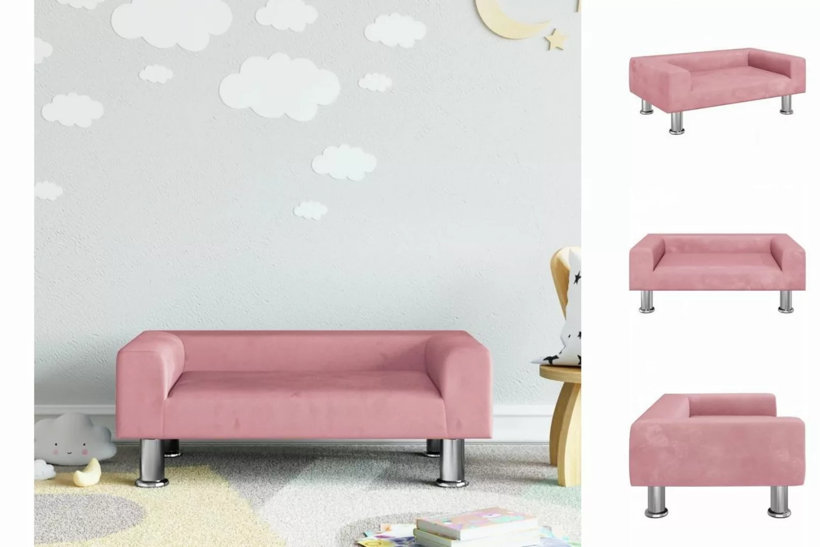 vidaXL Kindersofa Kindersofa Rosa 70x45x26,5 cm Samt Kindercouch Kindermöbe günstig online kaufen