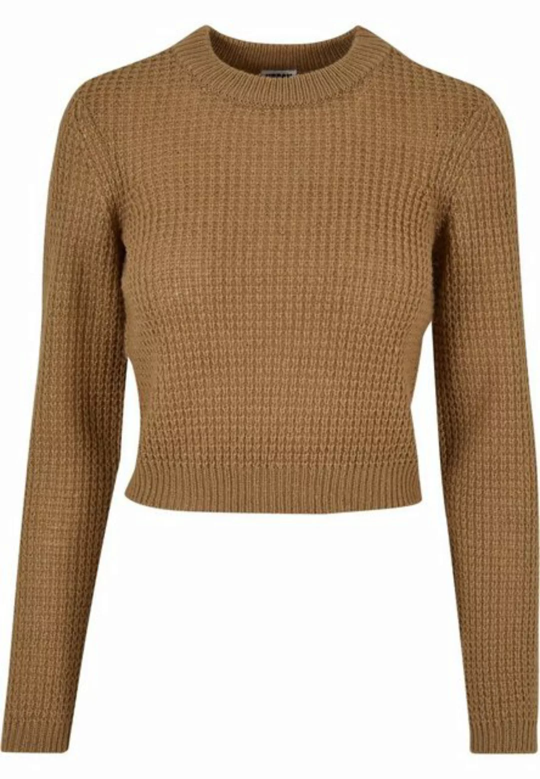 URBAN CLASSICS Strickpullover Damen Ladies Short Waffle Sweater (1-tlg) günstig online kaufen