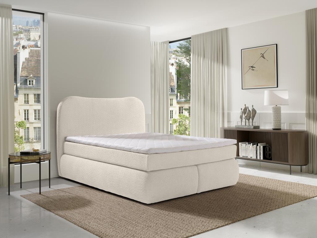 Boxspringbett komplett mit Bett-Kopfteil + Bettgestell + Matratze + Topper günstig online kaufen