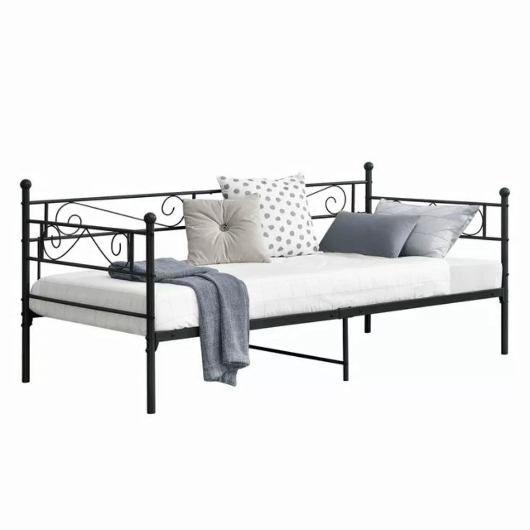 en.casa Metallbett, »Kerava« Bettsofa mit Lattenrost Tagesbett 90x200cm Sta günstig online kaufen