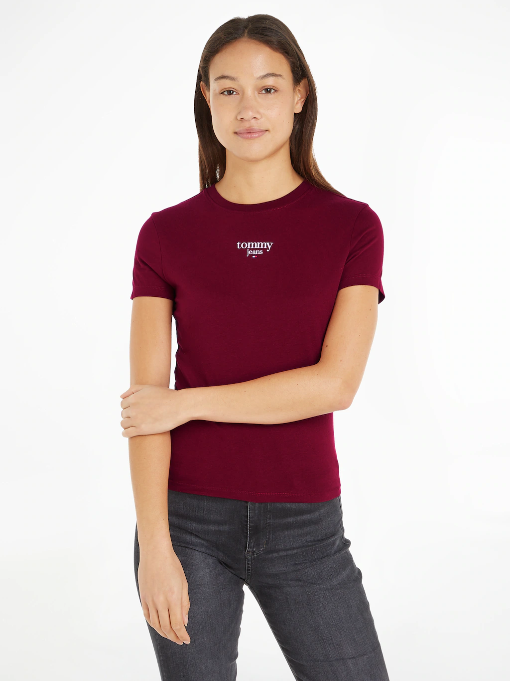 Tommy Jeans Curve T-Shirt TJW SLIM ESSENTIAL LOGO 1 SS EXT Große Größen günstig online kaufen