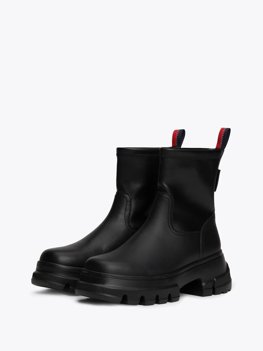 Tommy Jeans Stiefelette "TJW CHUNKY CHELSEA BOOT MIX MAT", Blockabsatz, Pla günstig online kaufen