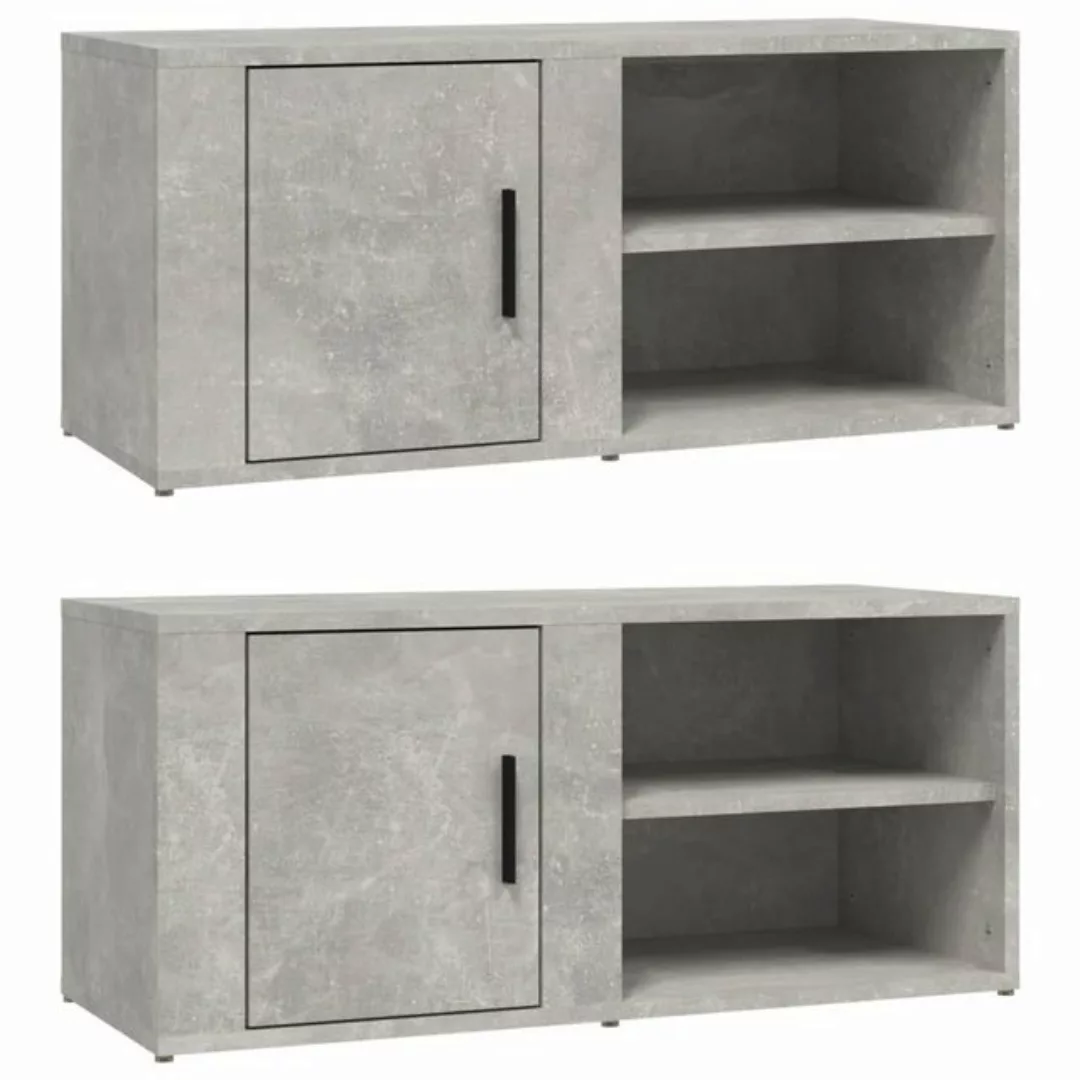 vidaXL TV-Schrank TV-Schränke 2 Stk. Betongrau 80x31,5x36 cm Holzwerkstoff günstig online kaufen