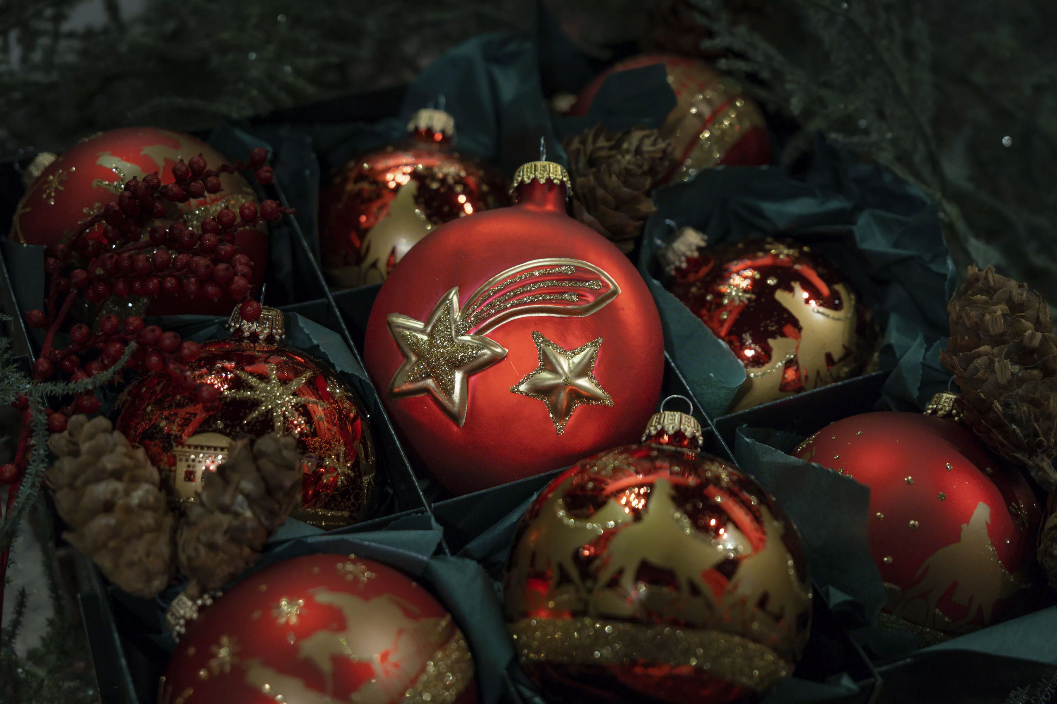 Krebs Glas Lauscha Weihnachtsbaumkugel "Bethlehem Xmas Night, 8 Kugeln, 1 T günstig online kaufen