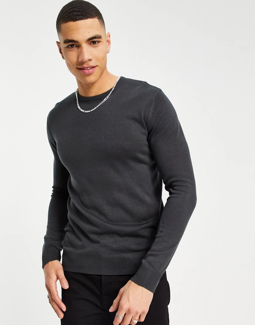 French Connection – Eleganter Strickpullover in Grau mit Rundhalsausschnitt günstig online kaufen