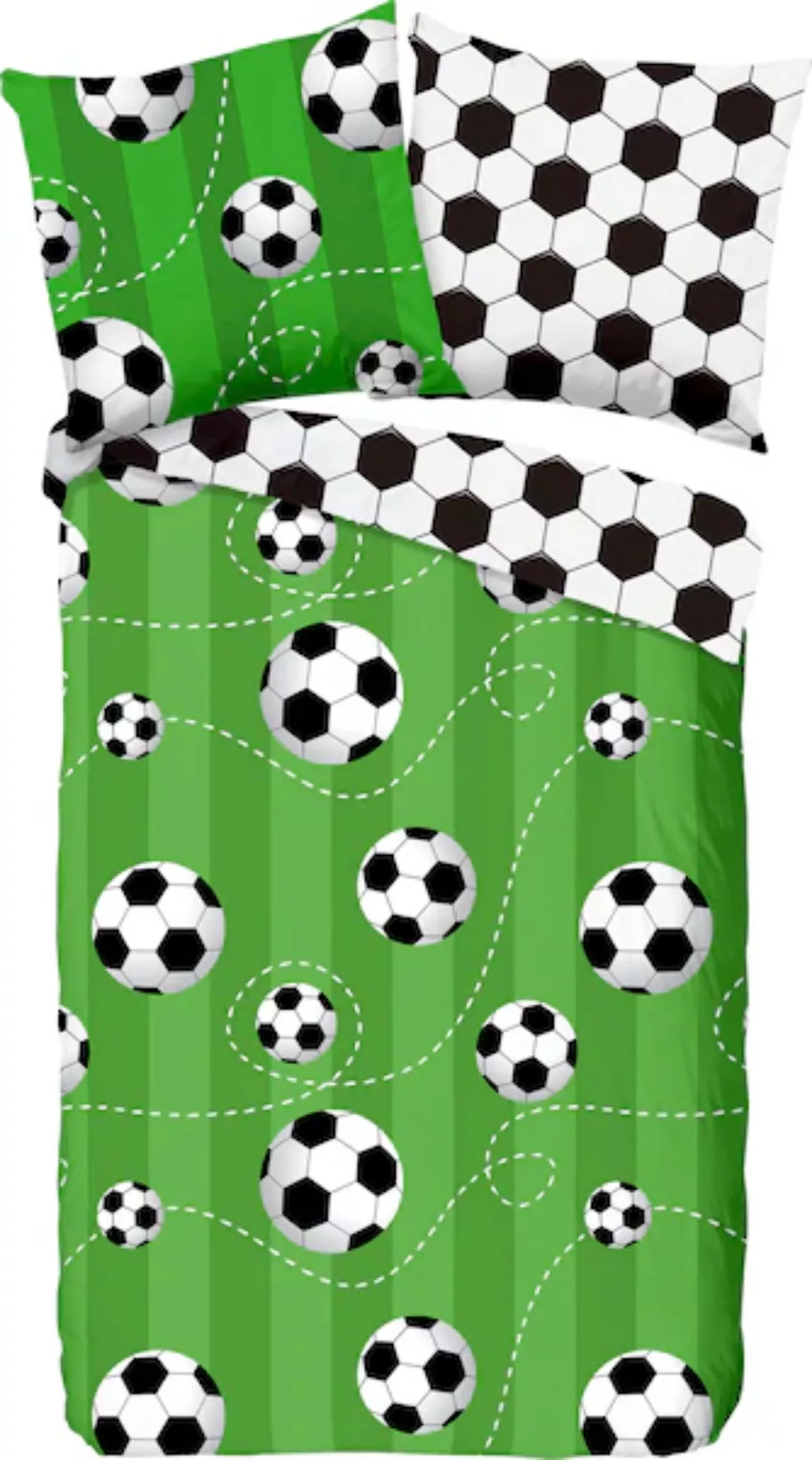 good morning Kinderbettwäsche »Soccer«, Baumwolle, 135x200, Reißverschluss, günstig online kaufen