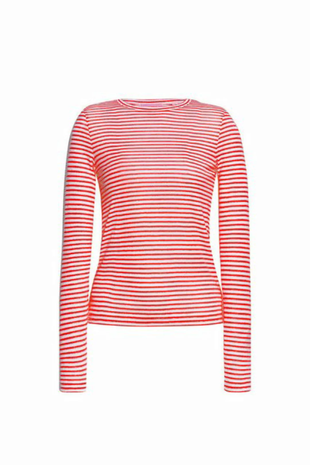 Rich & Royal Langarmshirt Organic Sparkle Longsleeve Striped, poppy red günstig online kaufen