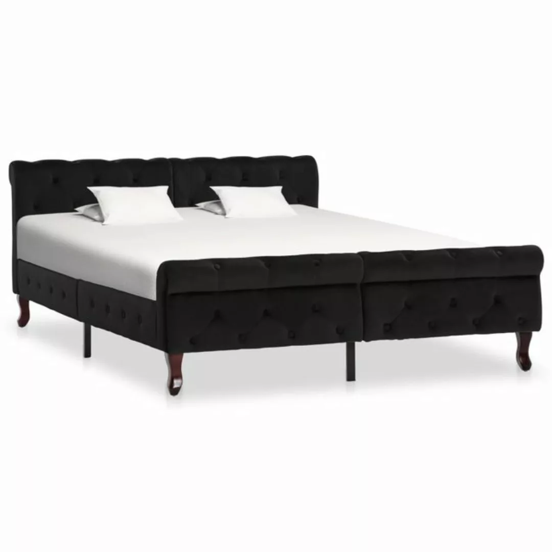 furnicato Bettgestell Schwarz Samt 140 x 200 cm (1-tlg) günstig online kaufen