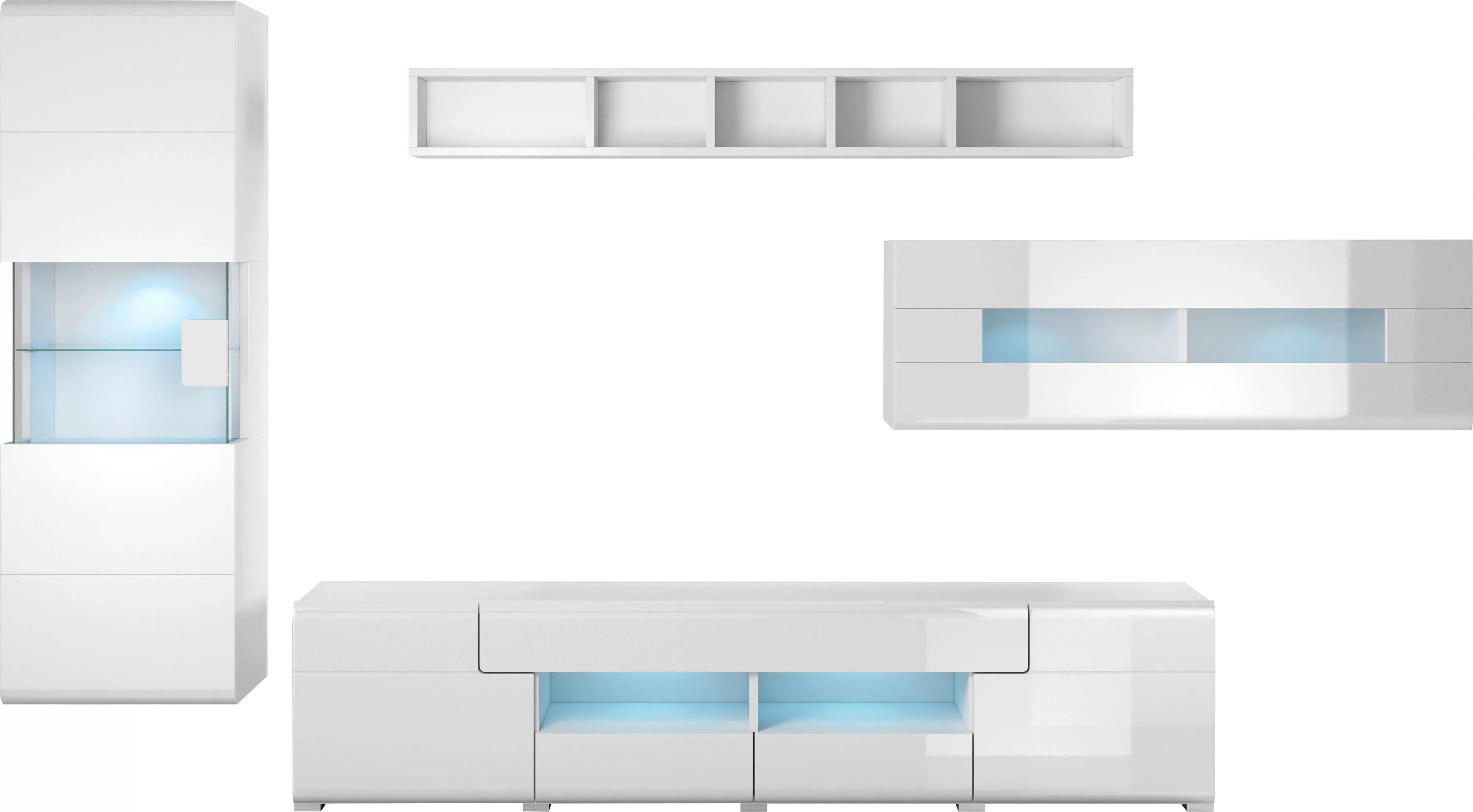 INOSIGN Wohnwand "Toledo,Set,4-St, stilvolle Mediawand ohne Beleuchtung", ( günstig online kaufen