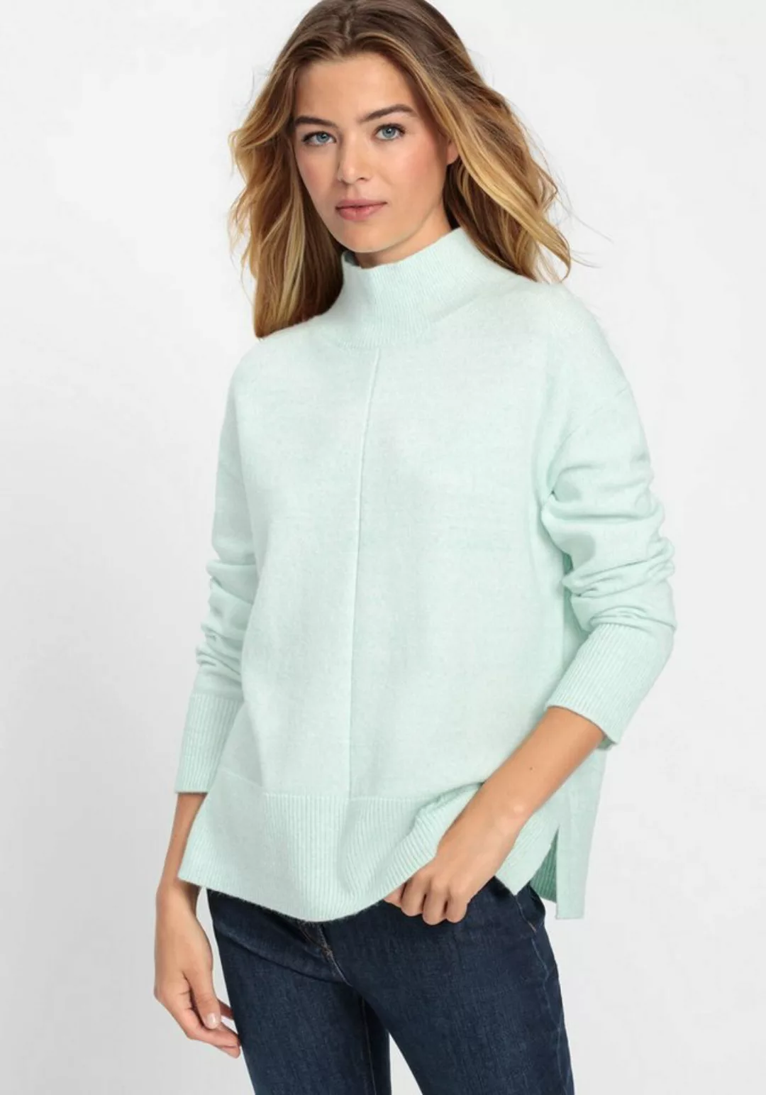 Olsen Stehkragenpullover Langarm-Pullover in weiter Passform mit verspielte günstig online kaufen