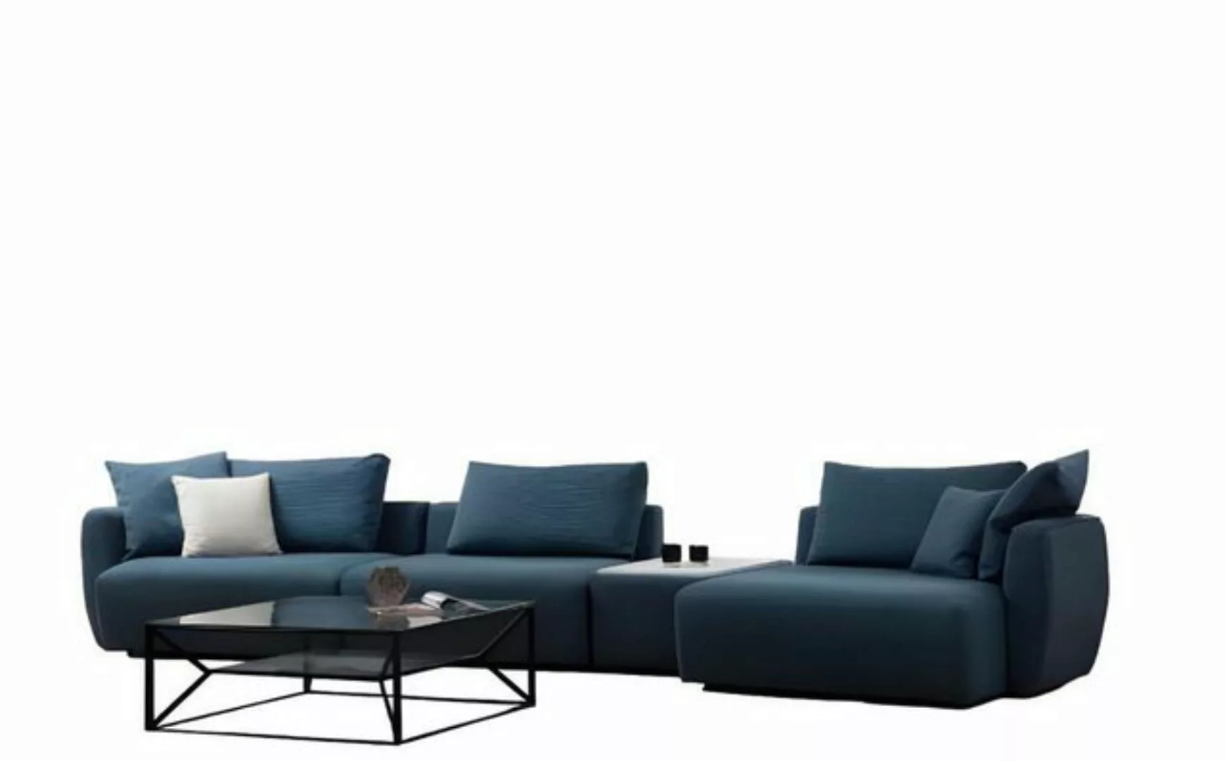 Xlmoebel Ecksofa Exquisites Blaues Ecksofa Zeitgemäße L-Form Sitzlandschaft günstig online kaufen