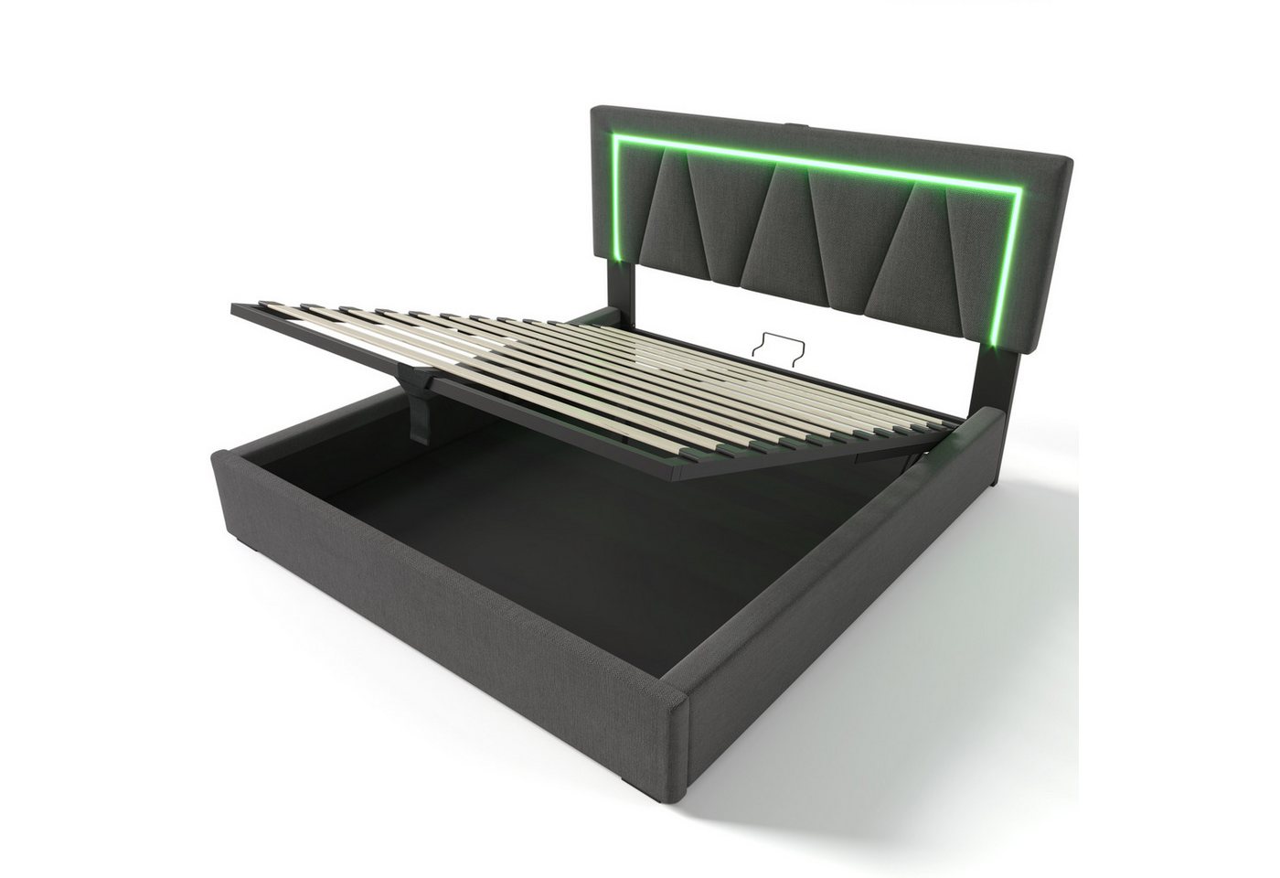 Refined Living Polsterbett LED Doppelbett mit USB Typ C Ladefunktion und LE günstig online kaufen