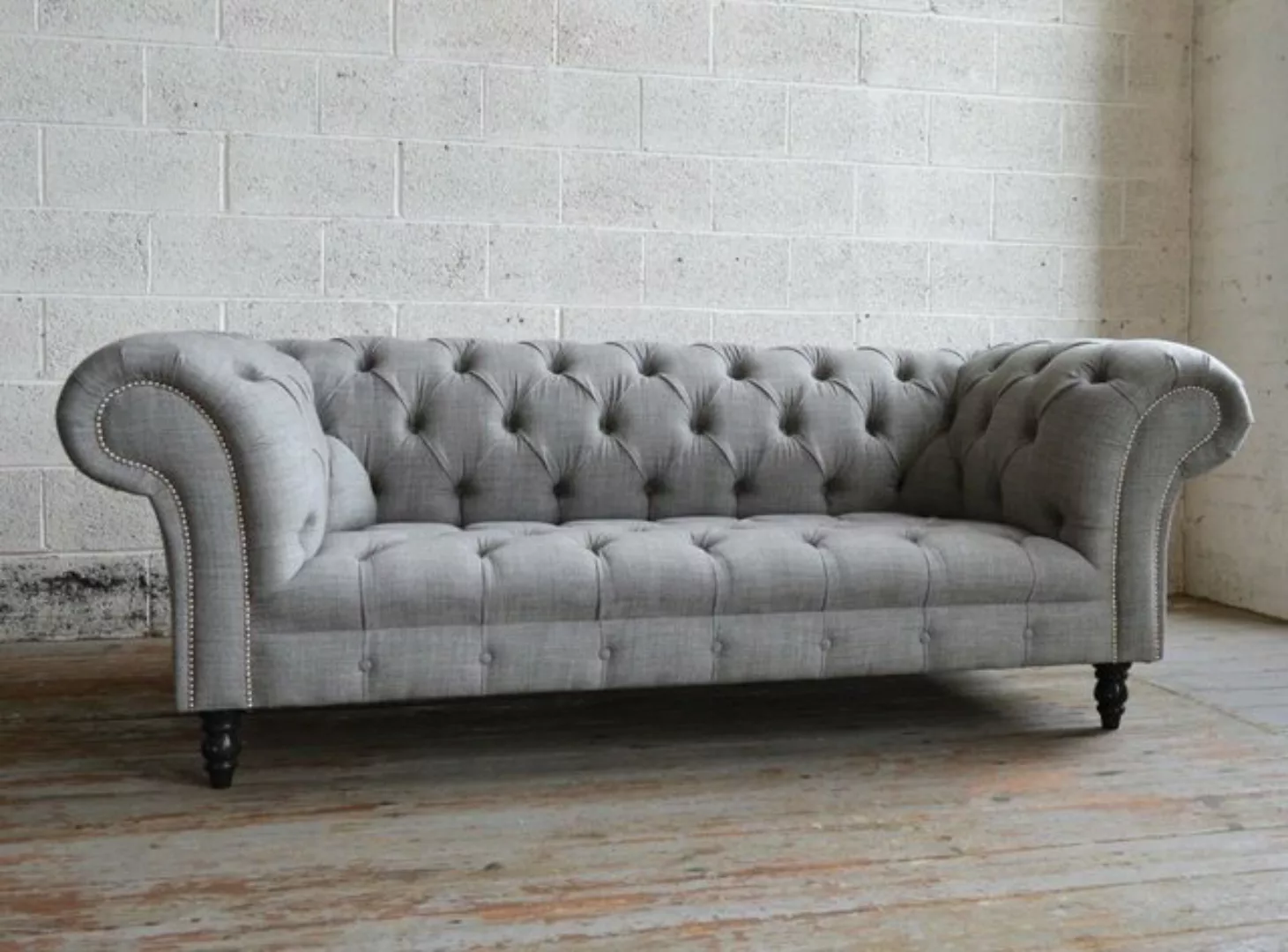 JVmoebel Chesterfield-Sofa, Chesterfield Design Polster Couch Leder Sofa Ga günstig online kaufen